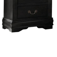 Wooden Nightstand with Two Drawers, Black - BM185915