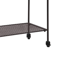 BM193778 - Rectangular Metal Beverage Tub with Stand and Open Grid Shelf, Gray and Black