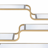 31 Inch Metal Frame Mirrored Sofa Table, Gold and Silver - BM193832