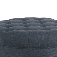 BM194138 - Fabric Upholstered Wooden Ottoman with Tufted Lift Off Lid Storage, Navy Blue