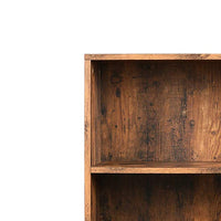 2 Tier Wooden Bookshelf with Storage Cabinet and Angled Legs, Brown - BM197495