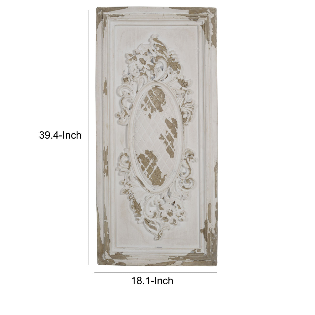 Traditional Style Decorative Wall Panel, White and Brown - BM200608