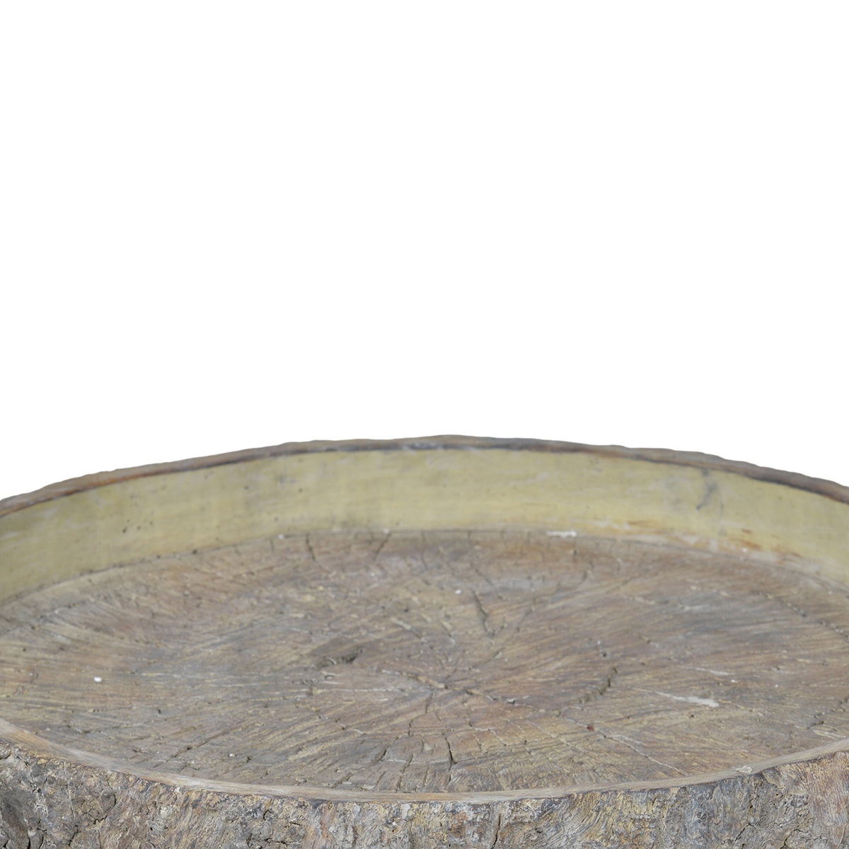 Decorative Cemented Log Plate with Distressed Details, Gray - BM200905