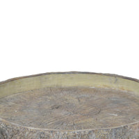 Decorative Cemented Log Plate with Distressed Details, Gray - BM200905