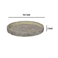 Decorative Cemented Log Plate with Distressed Details, Gray - BM200905