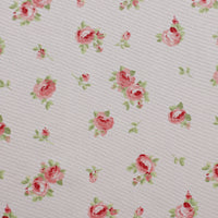 Melun 4 Piece Full Size Sheet Set with Rose Sketch , Pink and White - BM202113