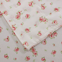 Melun 4 Piece Full Size Sheet Set with Rose Sketch , Pink and White - BM202113