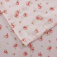 Melun 4 Piece Queen Size Rose Pattern Sheet Set , Pink - BM202116