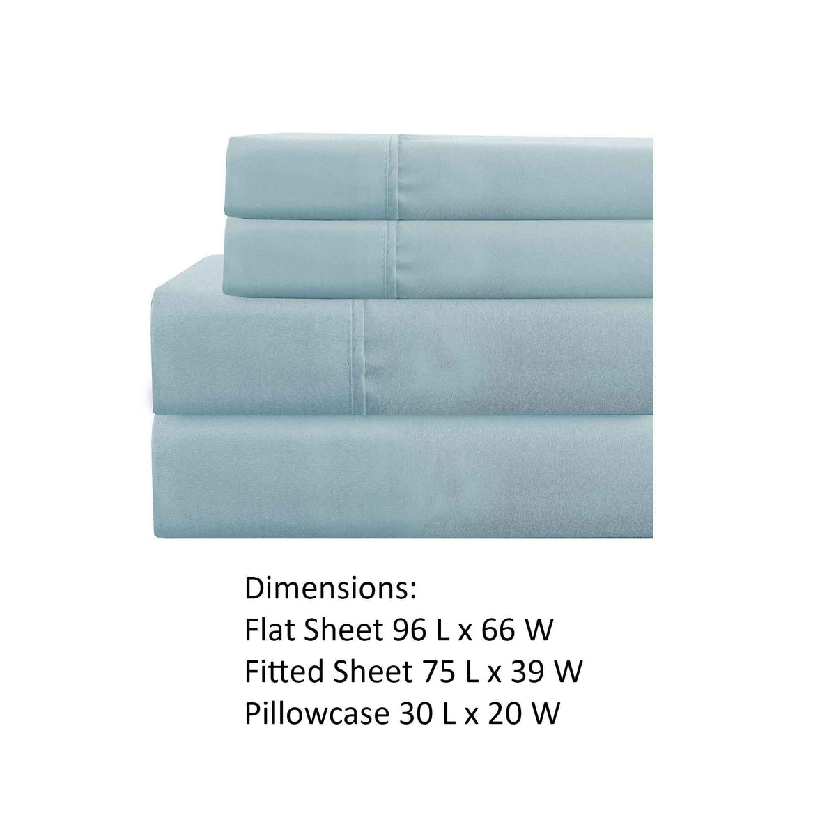 Lanester 3 Piece Polyester Twin Size Sheet Set , Aqua Blue - BM202118