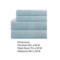 Lanester 3 Piece Polyester Twin Size Sheet Set , Aqua Blue - BM202118