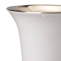Ceramic Vase with Flared Top and Pedestal Base, Medium, White and Gold - BM202240