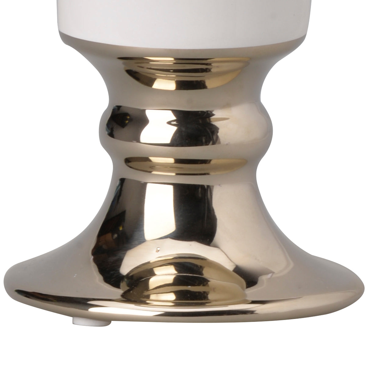 Ceramic Vase with Flared Top and Pedestal Base, Medium, White and Gold - BM202240