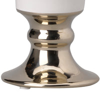 Ceramic Vase with Flared Top and Pedestal Base, Medium, White and Gold - BM202240