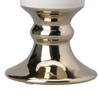 Ceramic Vase with Flared Top and Pedestal Base, Large, White and Gold - BM202241