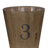 Wooden Planter with Round Base and Assorted Sizes, Set of 3, Brown - BM202278