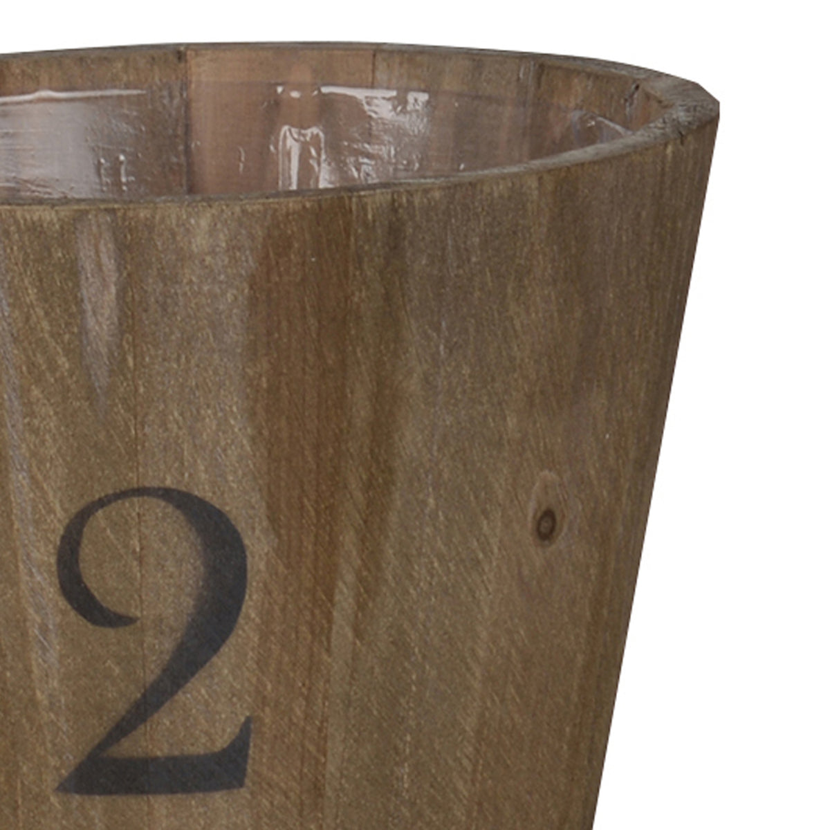 Wooden Planter with Round Base and Assorted Sizes, Set of 3, Brown - BM202278