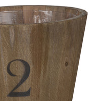 Wooden Planter with Round Base and Assorted Sizes, Set of 3, Brown - BM202278