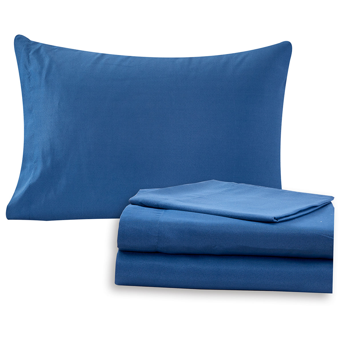 Caen 8 Piece King Size Printed Reversible Bed Set , Blue - BM202758