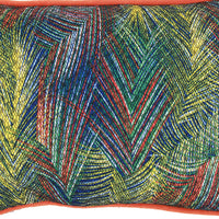 20 X 14 Inch Fabric Pillow with Abstract Art Details, Multicolor - BM203508