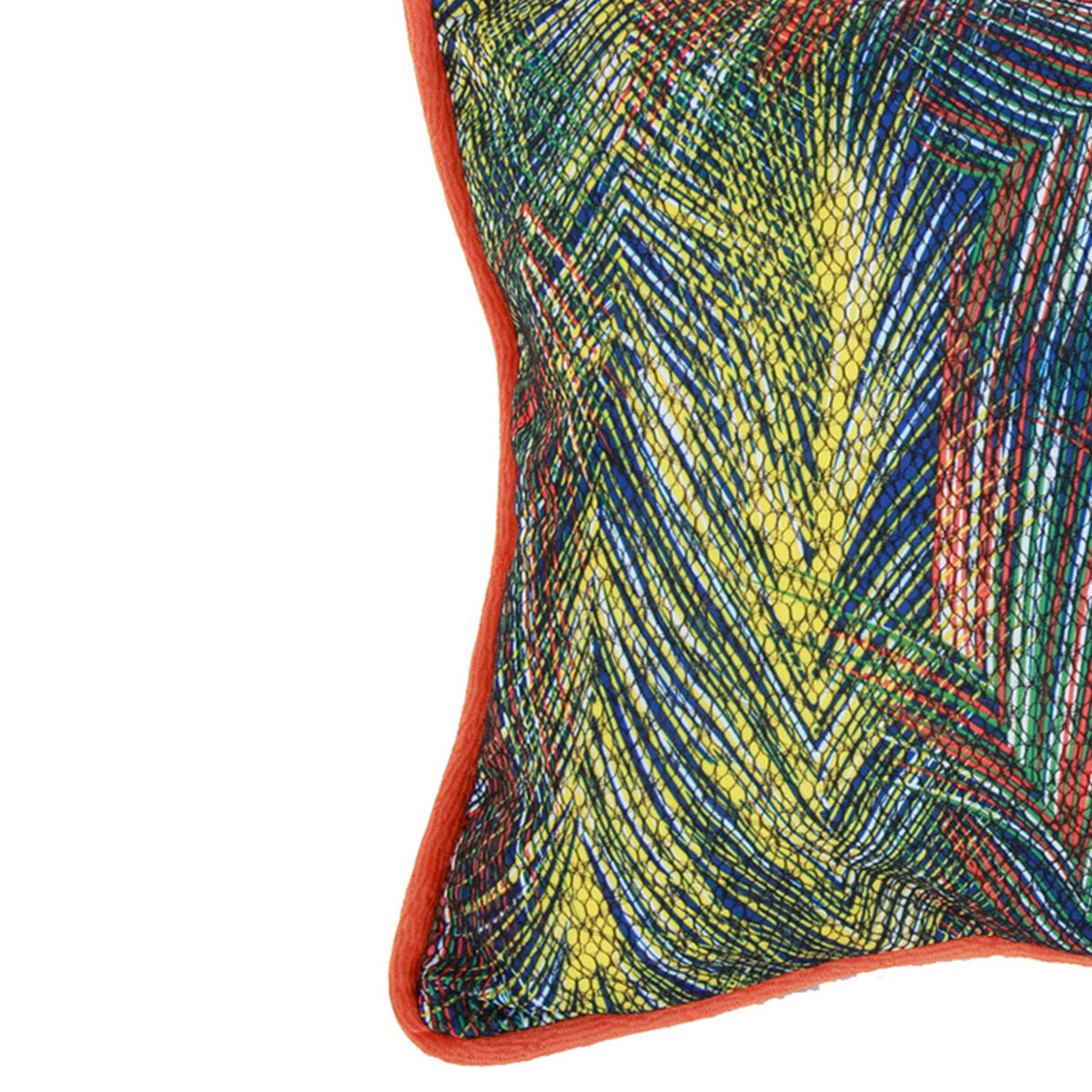 20 X 14 Inch Fabric Pillow with Abstract Art Details, Multicolor - BM203508