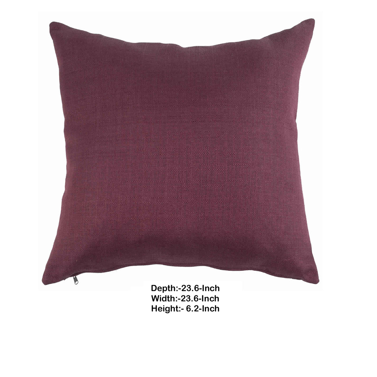 23 x 23 Inch Linen Fabric Pillow with Polyester Fiber Insert, Purple - BM203560