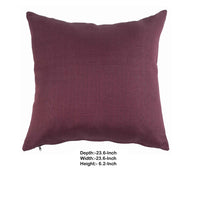 23 x 23 Inch Linen Fabric Pillow with Polyester Fiber Insert, Purple - BM203560