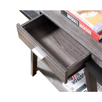 Wooden Console Table with Angled Leg Support and Drawer,Black and Gray - BM204129