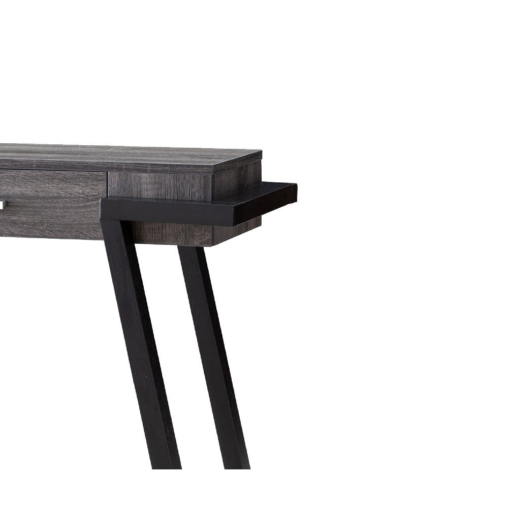 Wooden Console Table with Angled Leg Support and Drawer,Black and Gray - BM204129