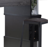 Transitional Style Wooden Bar Table with 3 Tier Side Shelves in Gray - BM204136