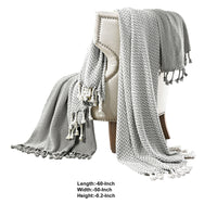Calabria Herringbone Cotton Throw The Urban Port, Set of 2, Gray and White - BM204237