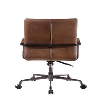 5 Star Base Faux Leather Upholstered Wooden Office Chair , Brown - BM204585