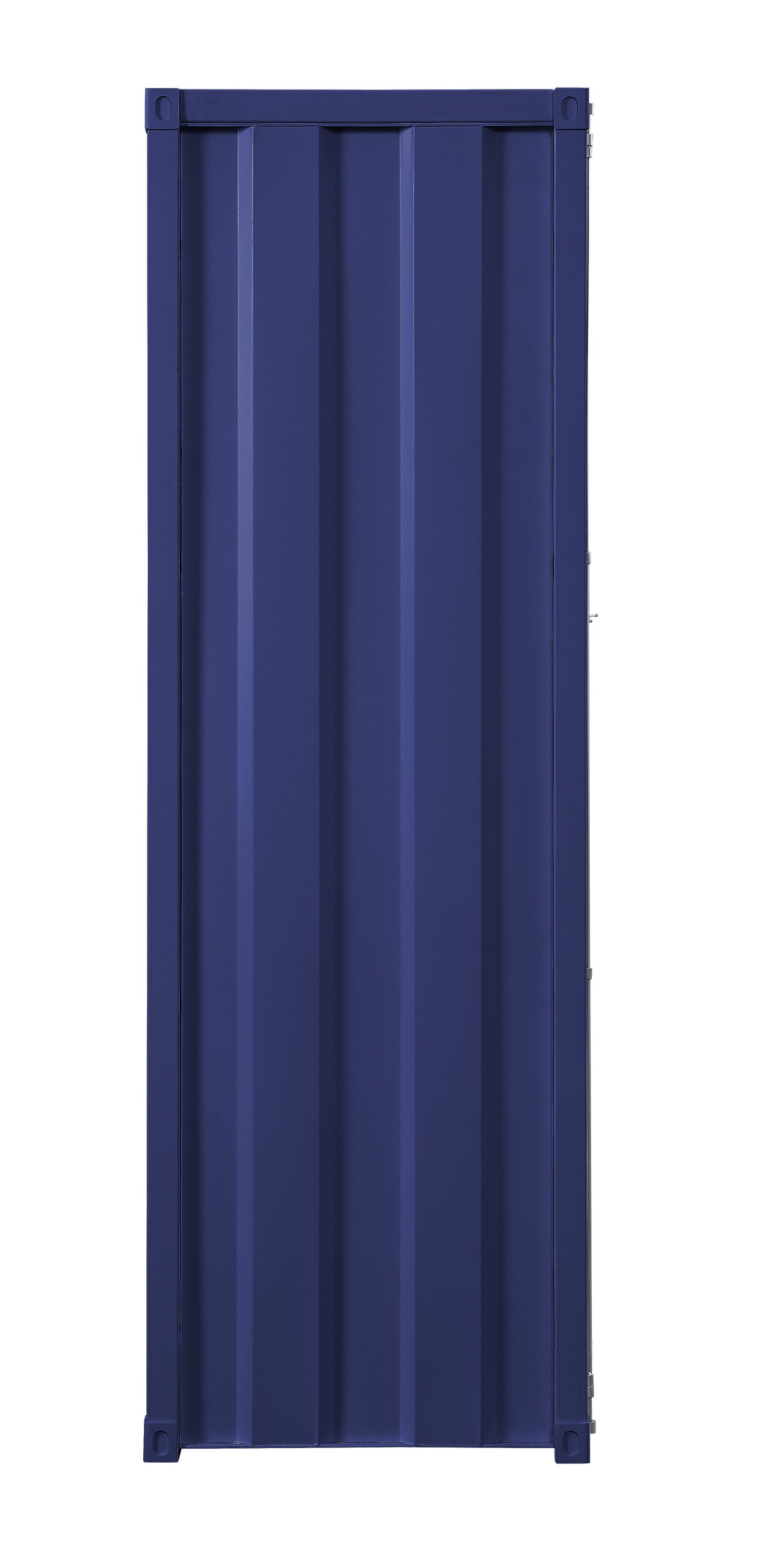 Industrial Style Metal Wardrobe with Recessed Door Front, Blue - BM204626