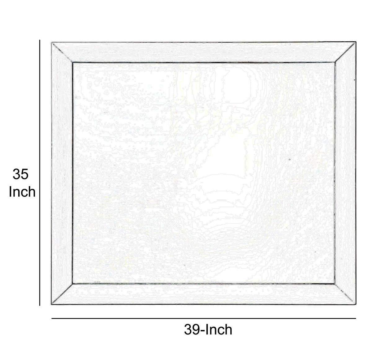 Wooden Framed Mirror with Rectangular Shape, Silver and White - BM205572