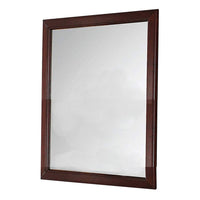 Transitional Style Mirror with Raised Wooden Frame, Brown and Silver - BM205580