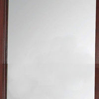 Transitional Style Mirror with Raised Wooden Frame, Brown and Silver - BM205580