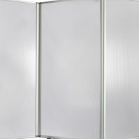 Accordion Style Plastic Inserts 3 Panel Room Divider with Casters, Gray - BM205794