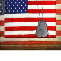 Canvas American Flag with Necklace Wall Print, Small, Multicolor - BM205901