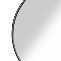 Contemporary Round Metal Framed Wall Mirror, Large, Bronze and Silver - BM205990