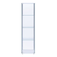 Glass and Metal Curio Cabinet with 4 Shelves, Clear and White - BM206503