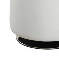 Round Leatherette Swivel Ottoman with Tufted Seat, White and Black - BM206527