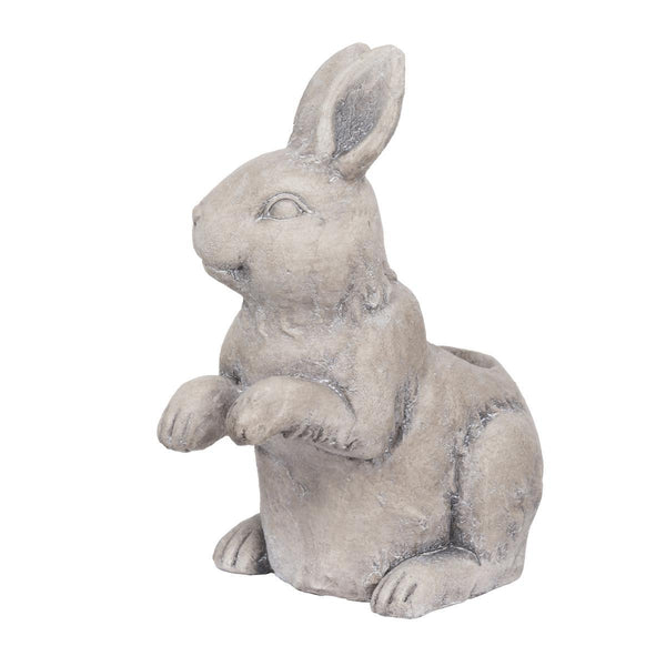 Quaint Style Magnesium Rabbit Figurine Planter, Taupe Brown - BM206692