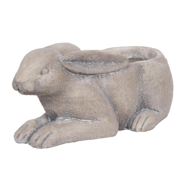 Quaint Style Magnesium Sitting Rabbit Figurine Planter, Large, Brown - BM206696