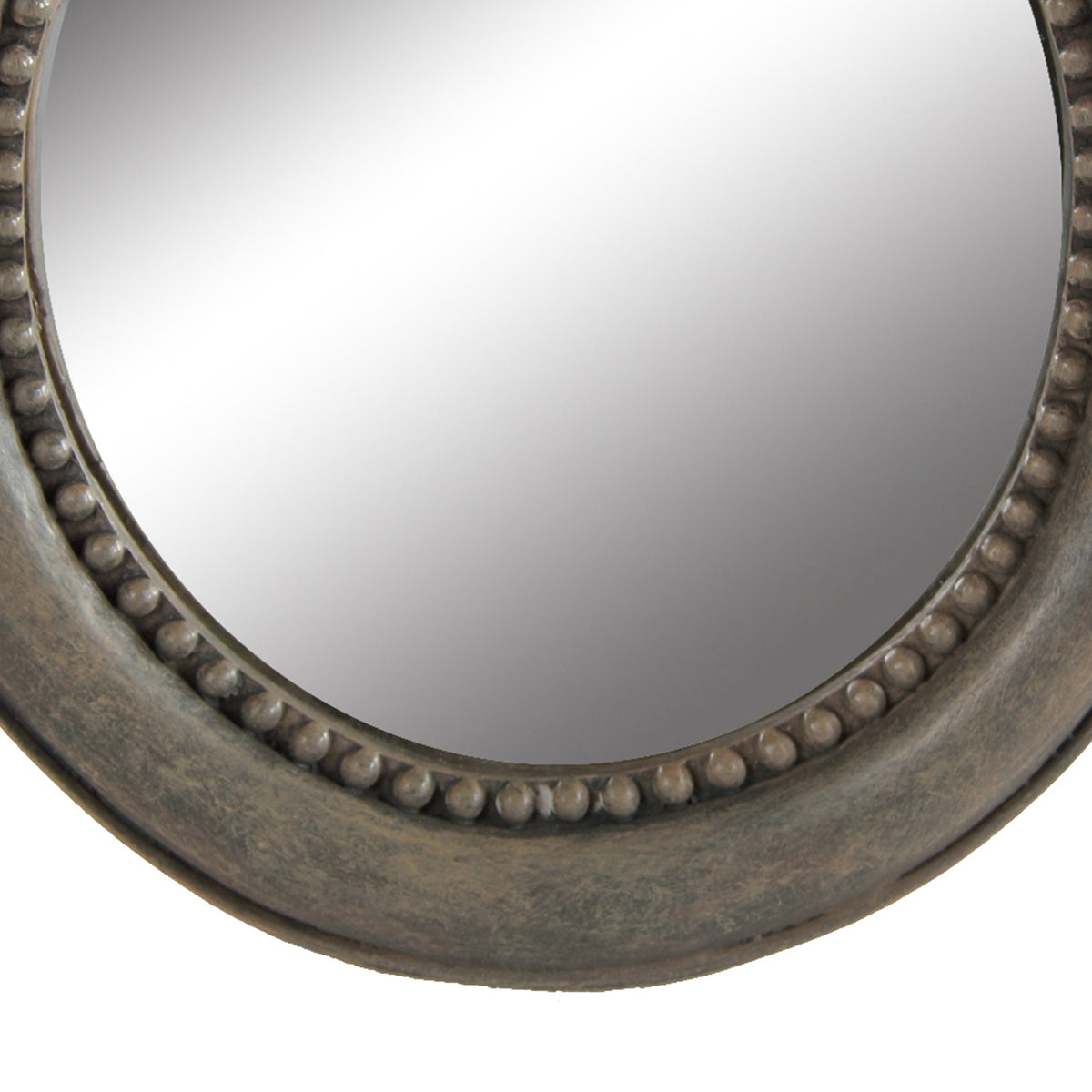 Round Wooden Framed Mirror with Parrot Sculpture Top, Multicolor - BM206716