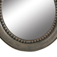 Round Wooden Framed Mirror with Parrot Sculpture Top, Multicolor - BM206716