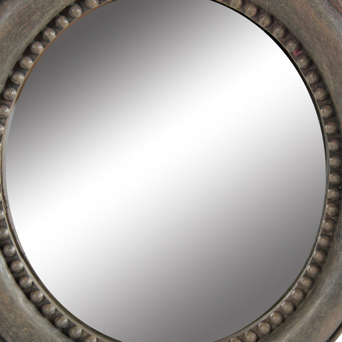 Round Wooden Framed Mirror with Parrot Sculpture Top, Multicolor - BM206716
