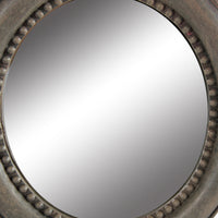 Round Wooden Framed Mirror with Parrot Sculpture Top, Multicolor - BM206716