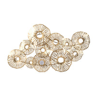 Contemporary Style Metal Wall Art with Coral Pattern Design, Gold - BM206723