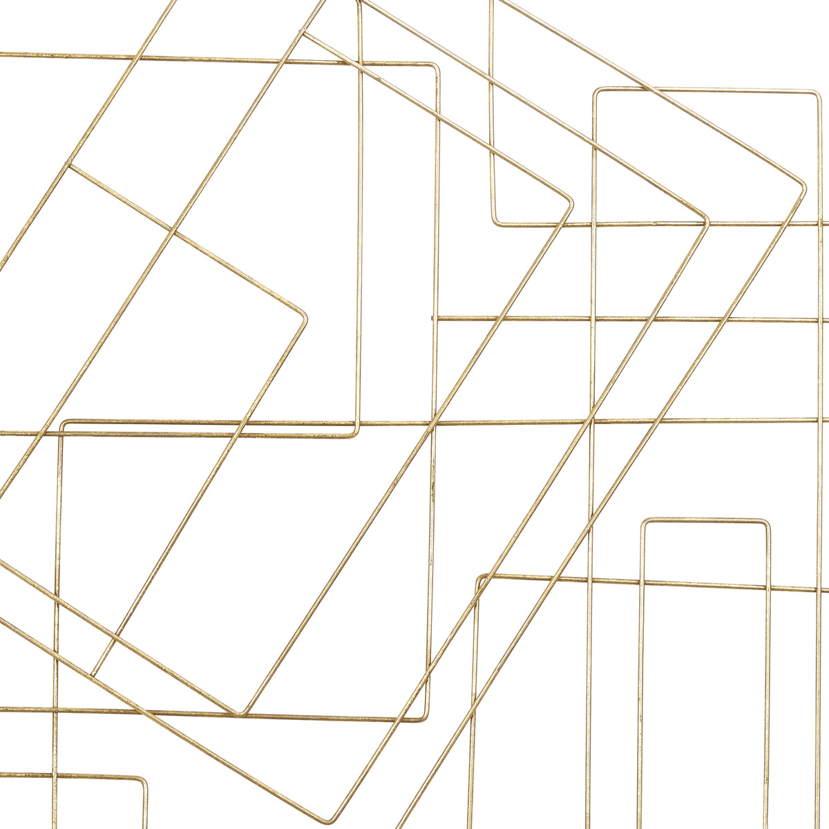 Contemporary Style Square Frame Metal Wall Decor, Gold - BM206733