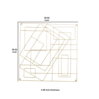 Contemporary Style Square Frame Metal Wall Decor, Gold - BM206733