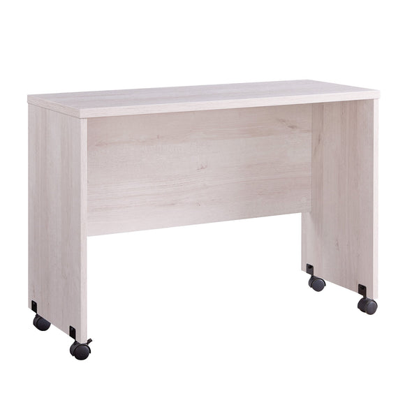 Rectangular Wooden Desk Return with Casters and Grain Details, White Oak - BM208937